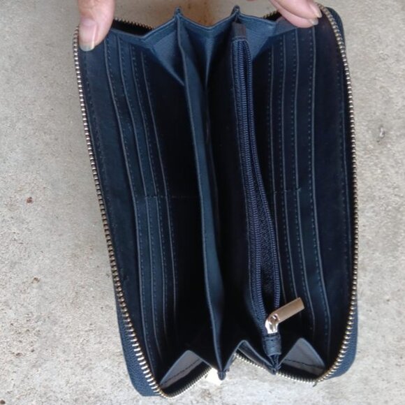 Christian LaCroix Plaid Wool Zippered Wallet Rare - Picture 2 of 5